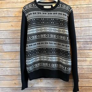 Weatherproof Vintage Black Gray Crewneck Holiday Pullover Sweater Sz Medium NWOT